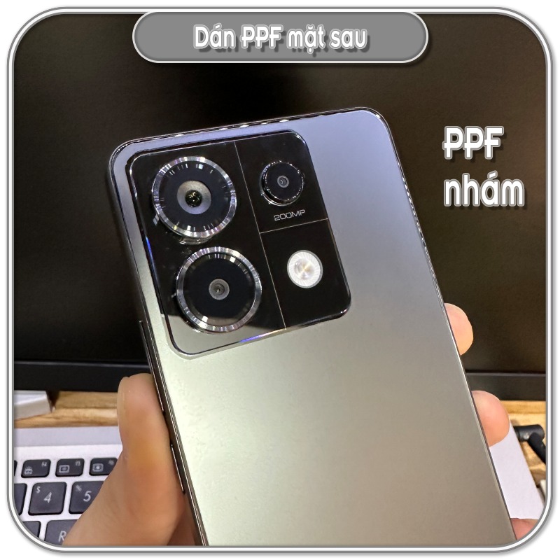 Miếng dán PPF cho Redmi Note 13-Note 13 Pro 5G- Note13 Pro Plus chống trầy mặt lưng, trong - nhám - 7 màu