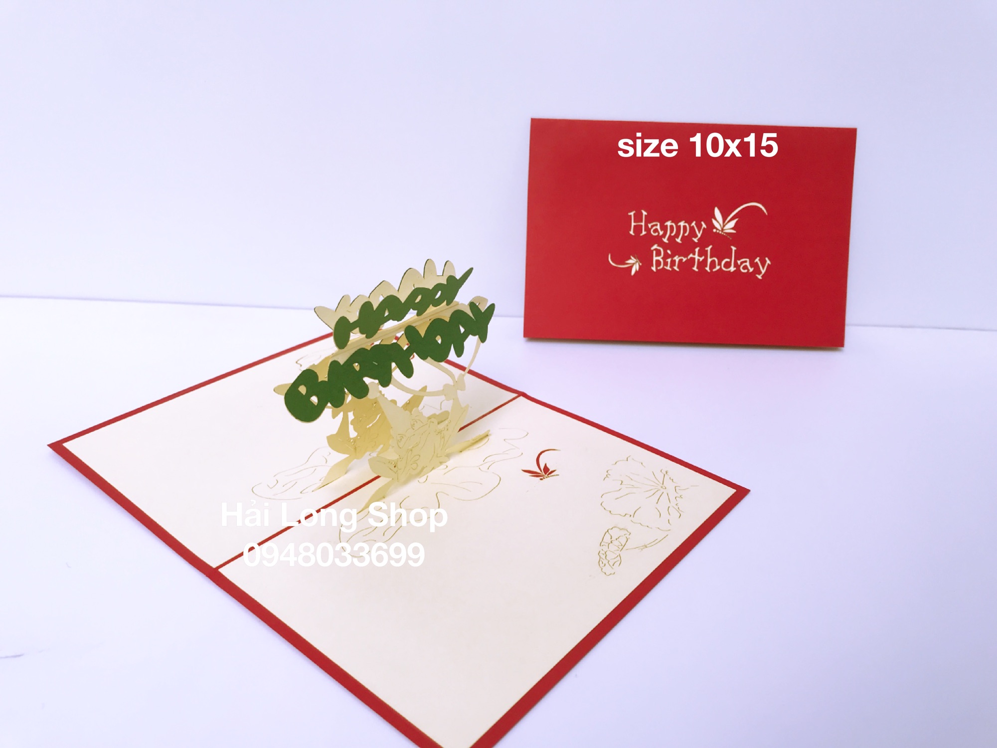 Con Ếch - Frog - Birthday - Sinh nhật - Thiệp 3D ( 2 màu bìa )
