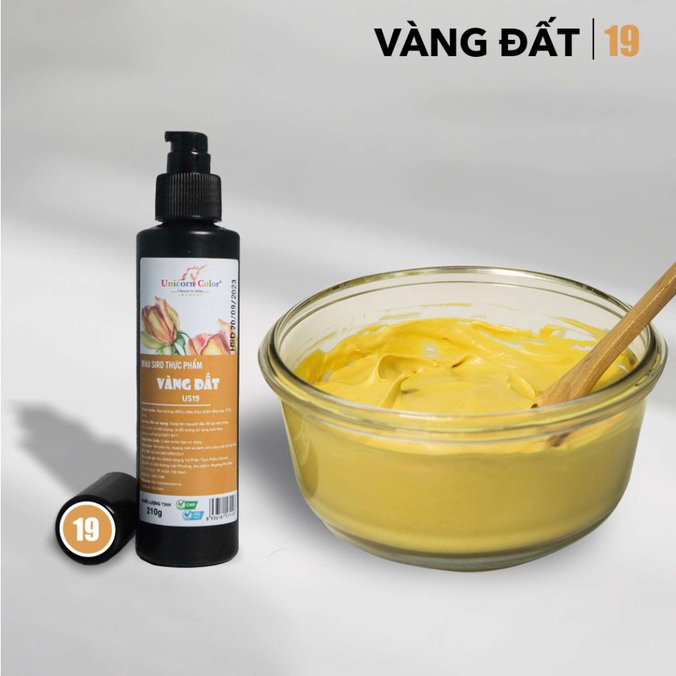 Màu thực phẩm 210g - Vàng đất MS19 (Syrup color Gold) - Unicorn color