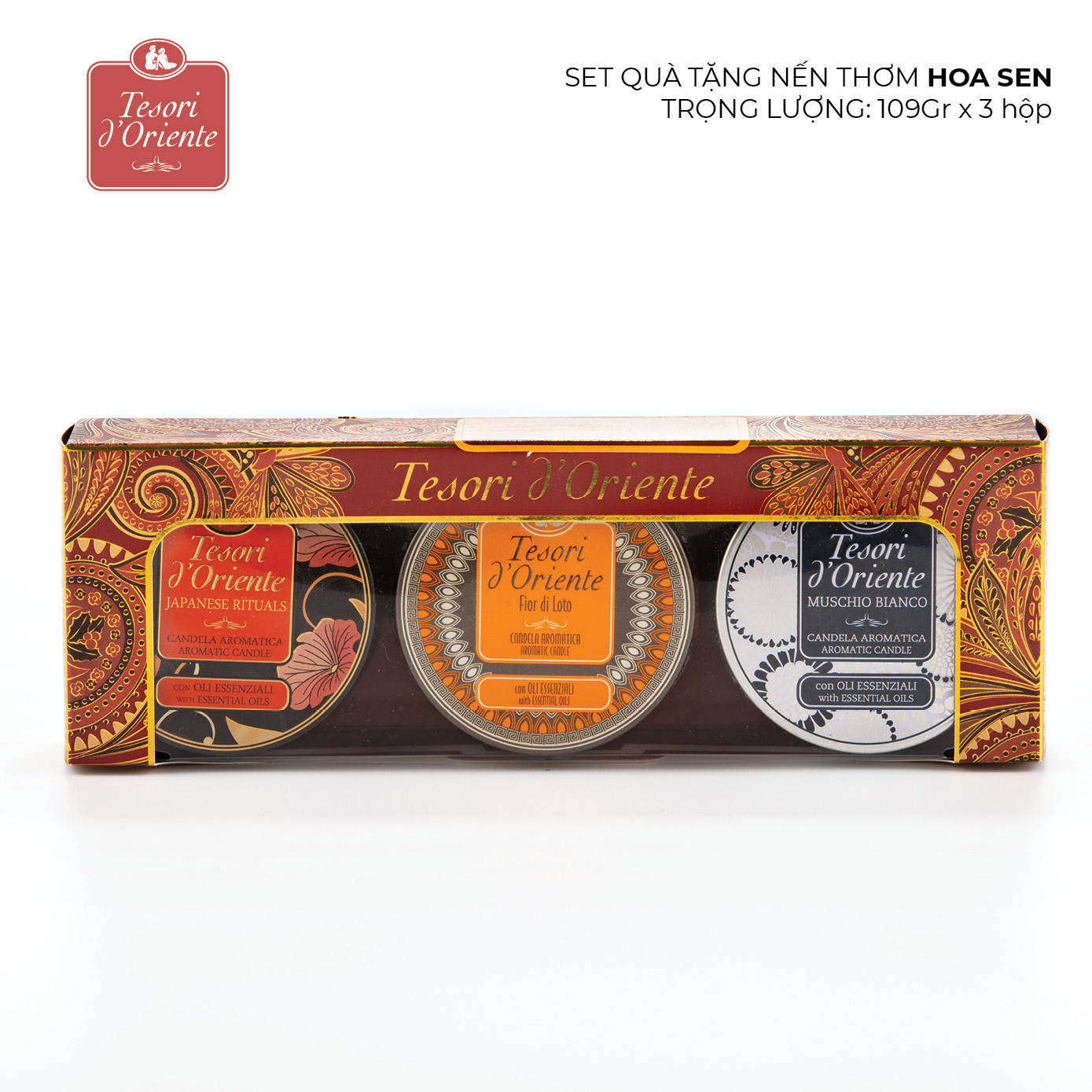 Set ba nến thơm mini Tesori d'Oriente 109gr