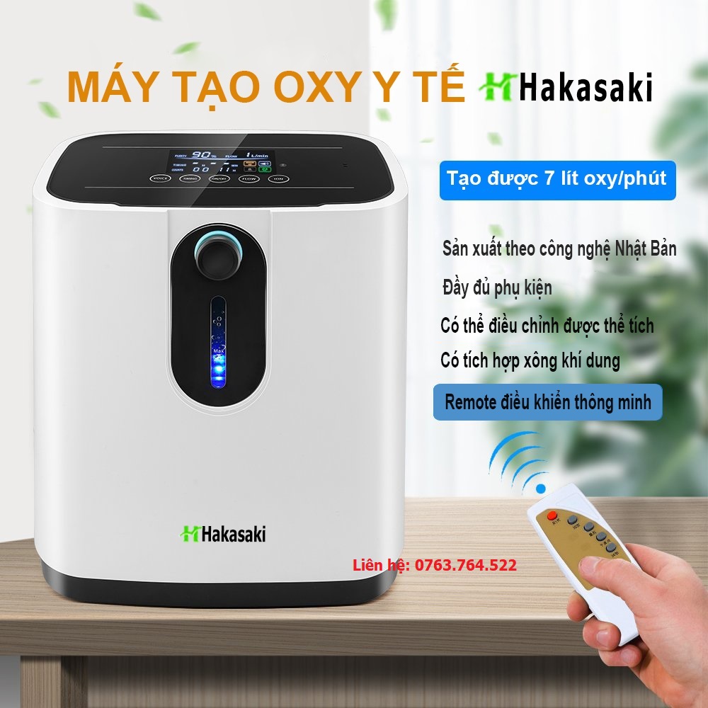 Máy Tạo Oxy Gia Đình 7 Lít Sử Dụng Cho Người Bệnh Hàng Mới 100%