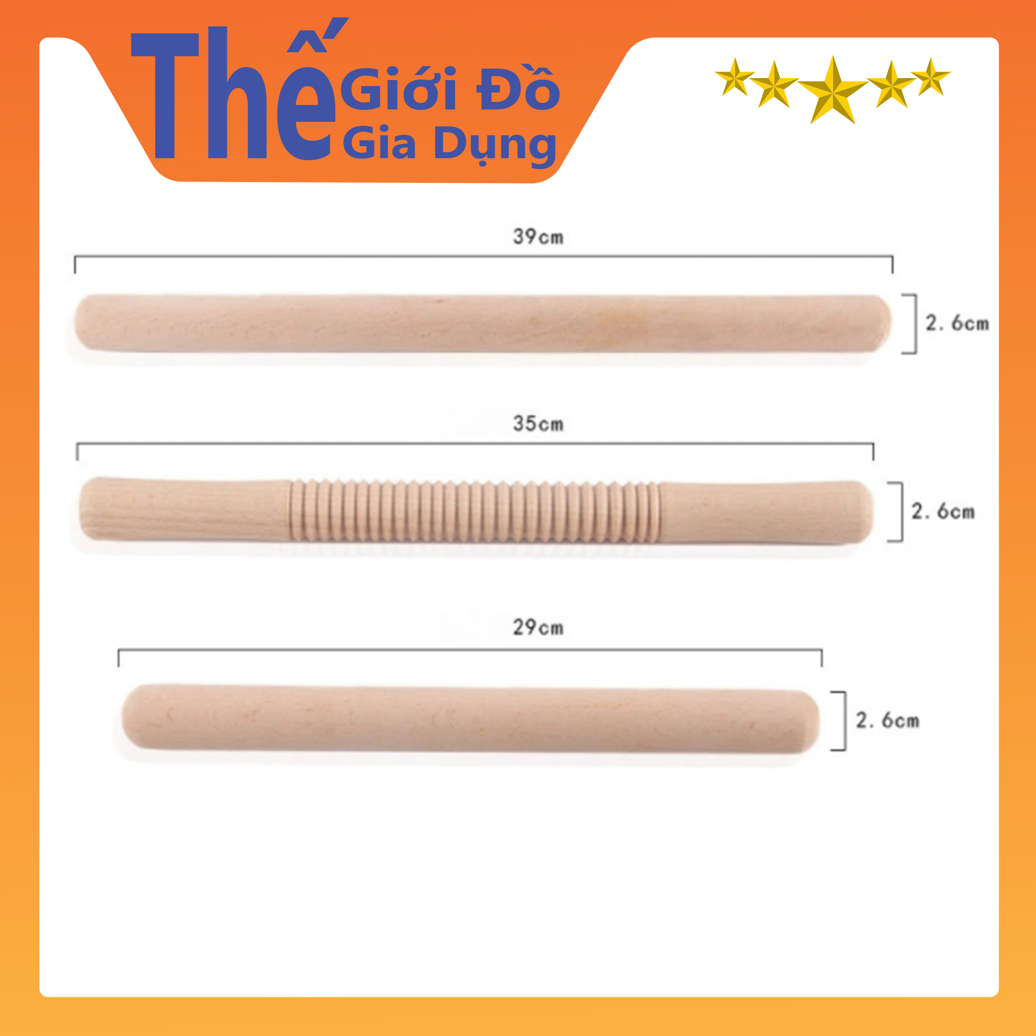 Cây Lăn Bột Bằng Gỗ Tròn