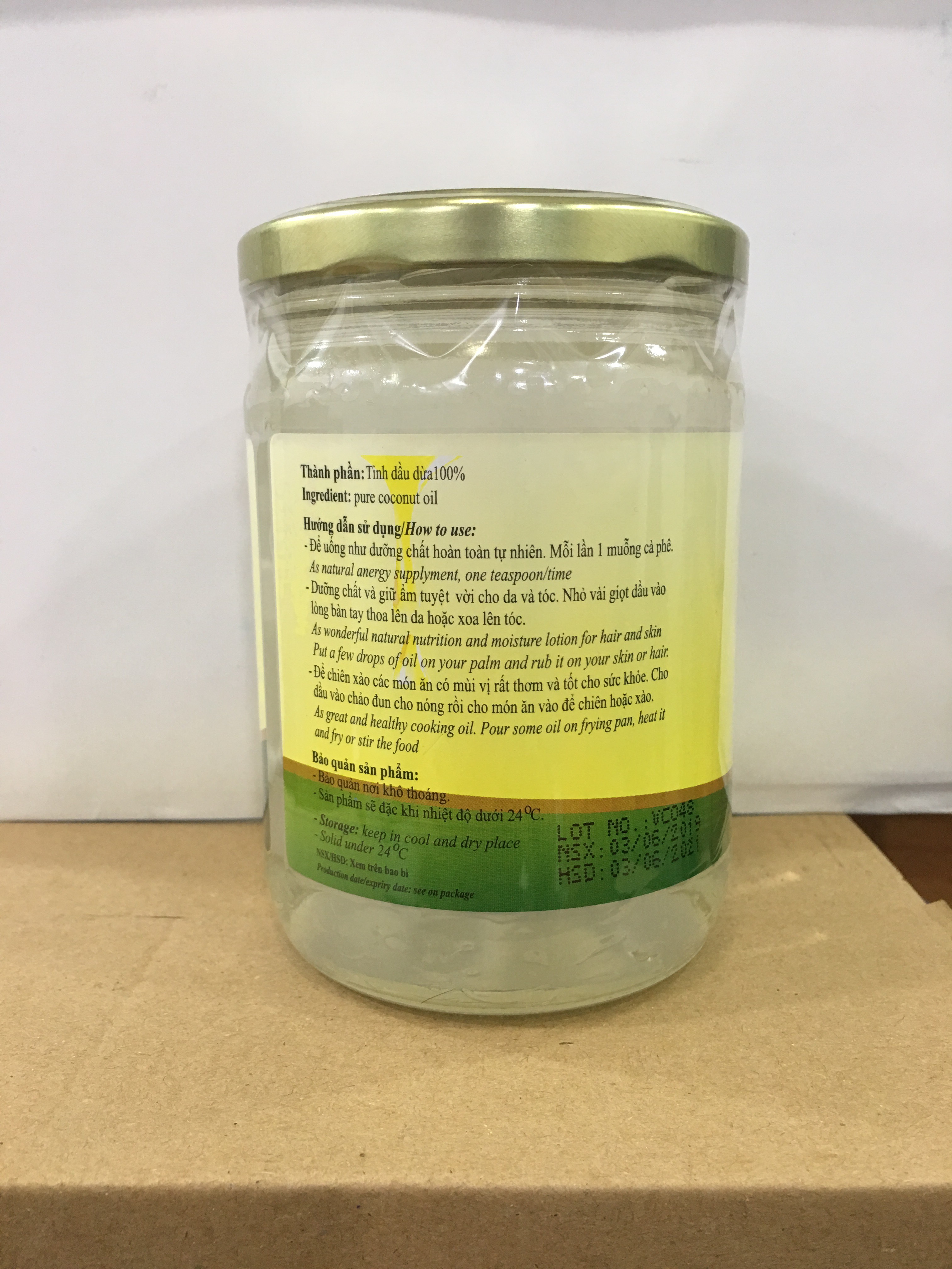 Tinh dầu dừa hữu cơ ép lạnh VIOFL (lọ 500ml)
