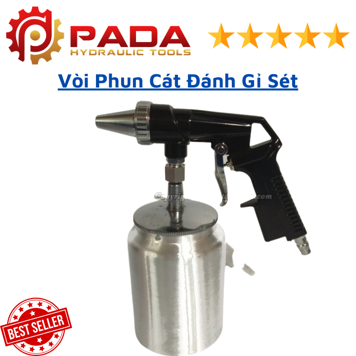 Vòi Phun Cát Đánh Gỉ Sét Có Bình Chứa Inox 1000ml Dúng Khí Nén-Bảo Hành 6 Tháng