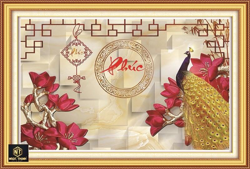Tranh đính đá phúc công hoa sen vs230 kt : 80cmx53cm
