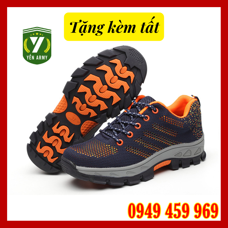 Giày Bảo Hộ Lao Động Nam Thể Thao - Chống Đinh Chống Cắt - Tặng Kèm Tất