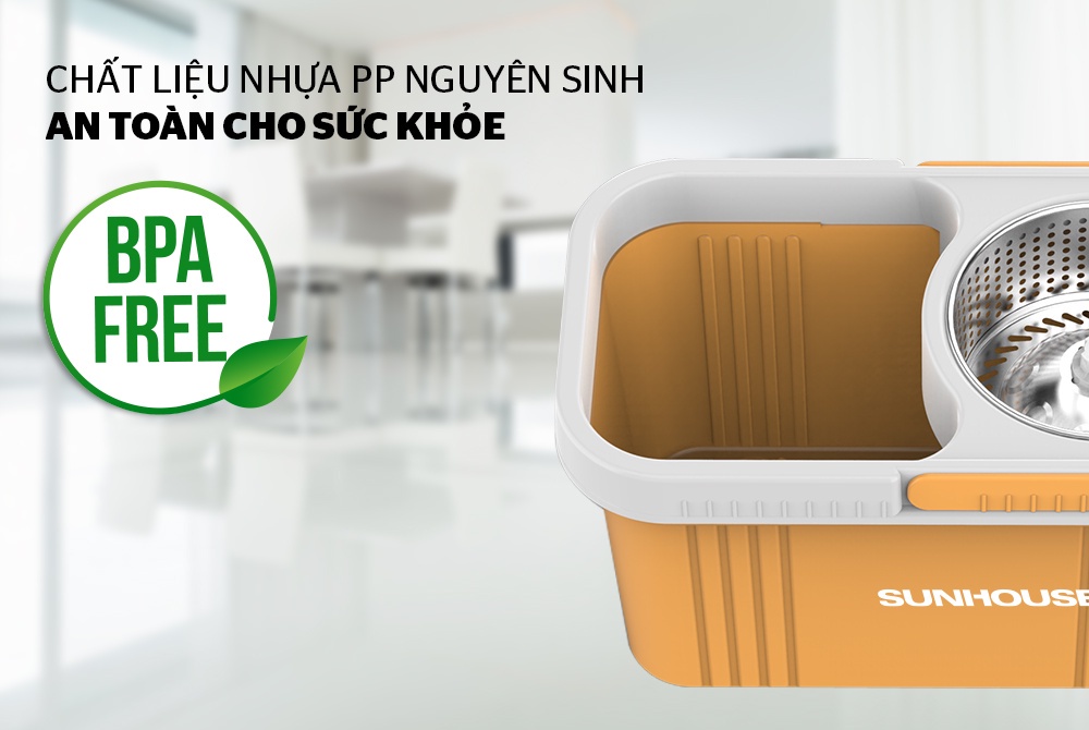 Bộ lau nhà xoay 360 độ SUNHOUSE KS-CL350PO-bảo hành chính hãng 6 tháng