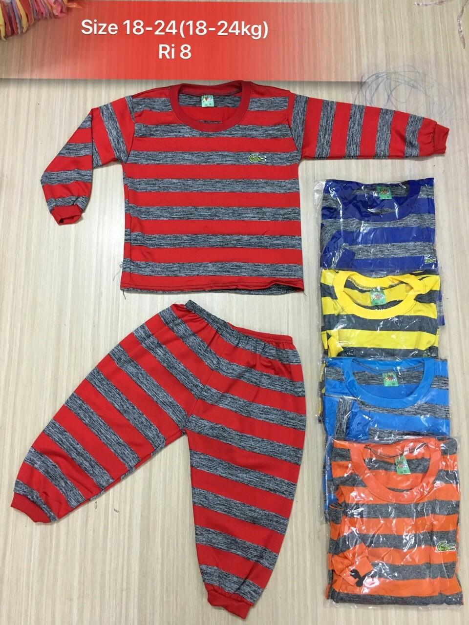 combo 3 bộ đồ tay dài cho bé trai từ 5-24 kg