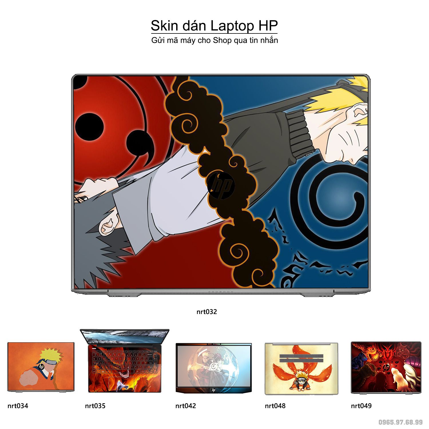 Decal Skin dán Laptop HP mẫu Naruto (inbox mã máy cho shop)