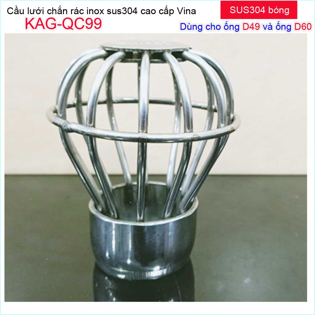[HCM]Cầu lưới Inox 304 dày cầu chặn rác thoát nước mưa D49-D60 KAG-QC99 thoát nước nhanh cầu chắn rác sân thượng