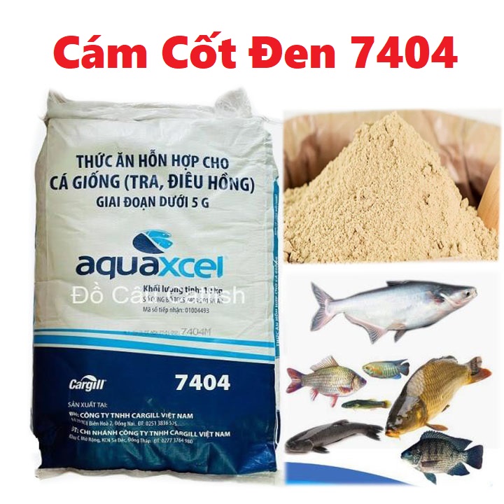 THỨC ĂN CÁ CARGILL 7404 DẠNG BỘT MỊN(CỐT ĐEN) CHO CÁ ĂN HOĂC CÂU CÁ 42% ĐẠM-CÁM TANH CỐT ĐEN 7404