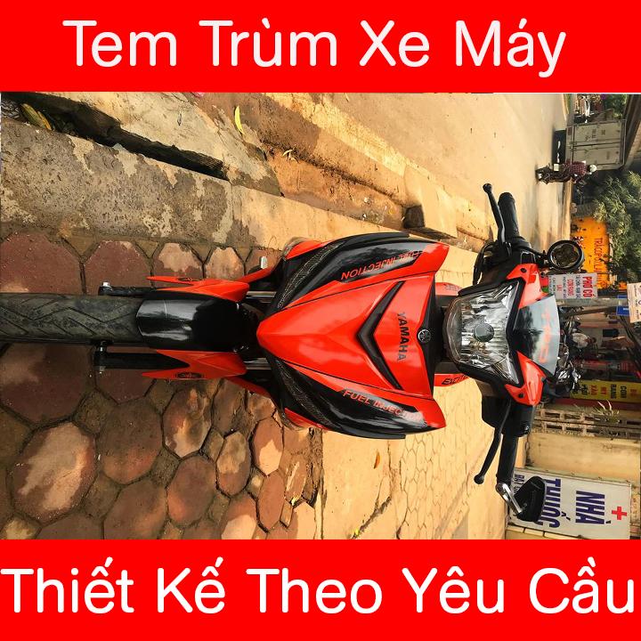 Tem Trùm Xe Máy Exciter 150 Đen Đỏ