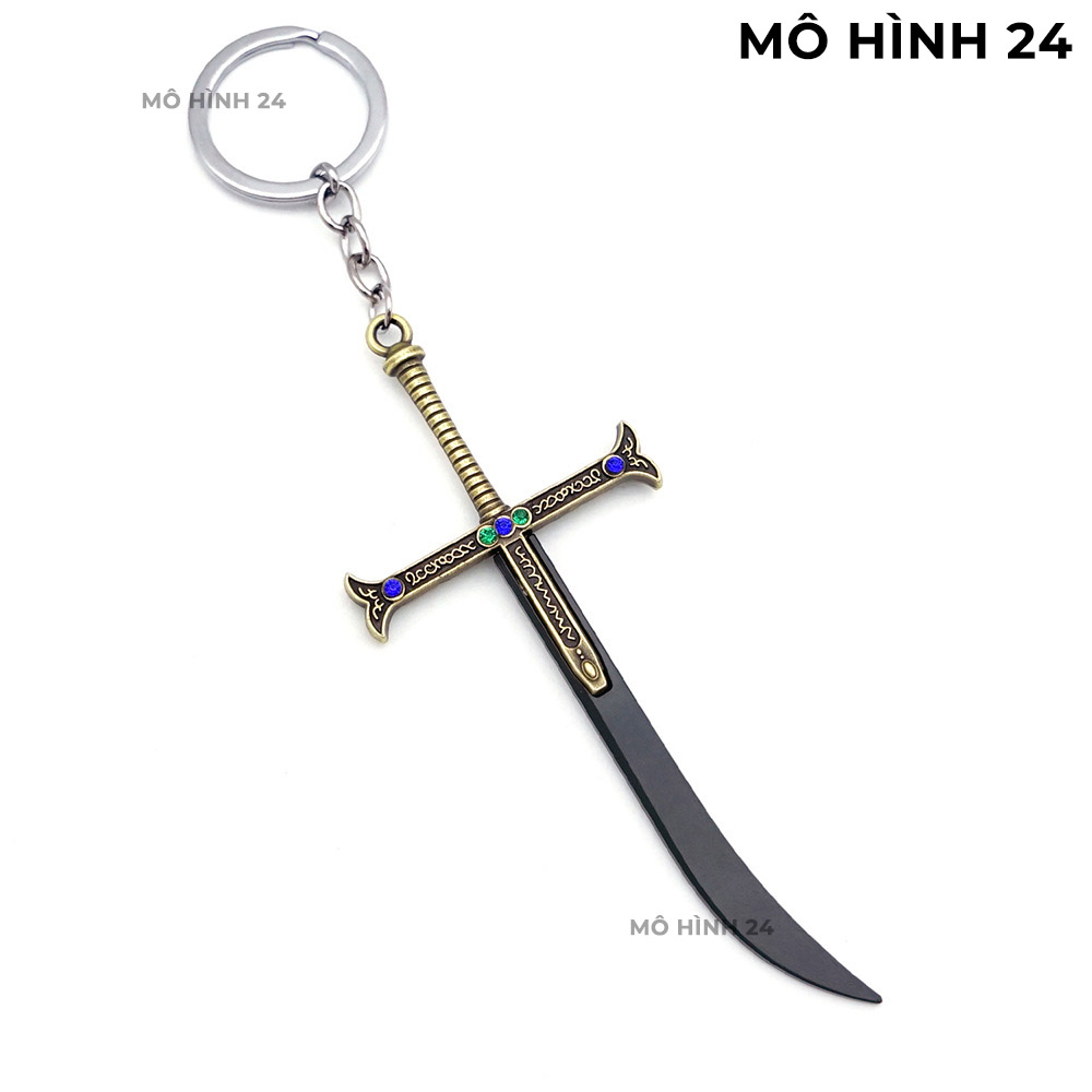 [THÉP NGUYÊN KHỐI 15CM] Móc khóa mô hình kiếm MỀM Yoru của Mihawk Dracula bằng thép nguyên khối