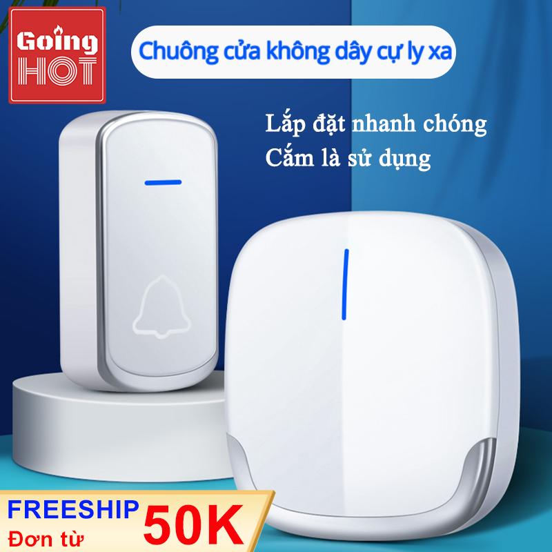 【Tặng Pin】Chuông cửa không dây nhà dùng điện tử cự ly siêu xa chống nước chuông cửa điều khiển thông minh máy gọi hỗ trợ người già âm lượng và tiếng chuông có thể điều chỉnh