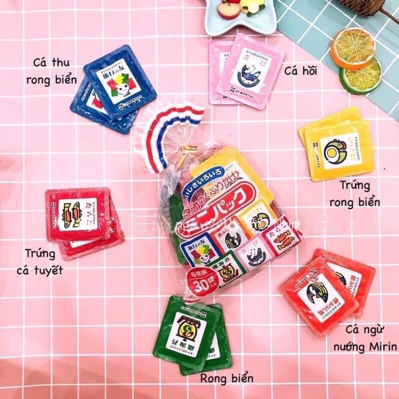 Gia vị rắc cơm nhật tanaka food 6 vị 30 gói 75g cho bé