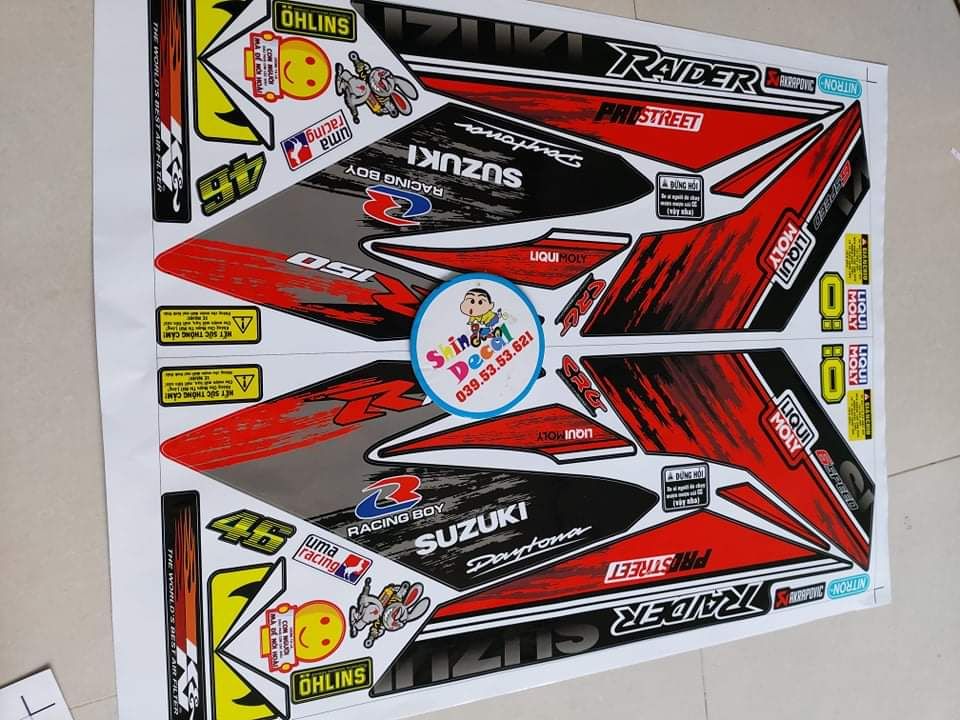 [HCM]Tem Raider Suzuki fi R tặng mắt Fendi.