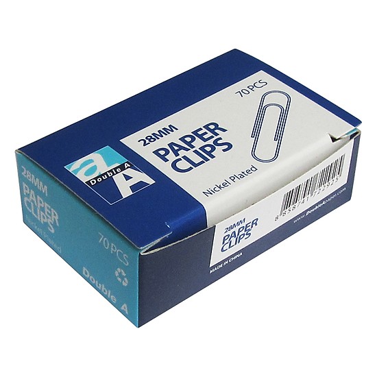 Kẹp Giấy Đầu Tròn Double A 28mm, Niken Bóng Chống Gỉ, Bền, Kẹp Chắc Chắn