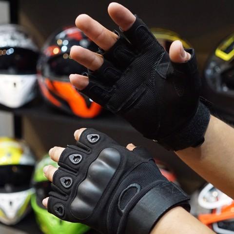 Combo phượt 3 món full đen (găng tay Oakley cụt ngón + ống tay chống nắng + khăn đa năng)