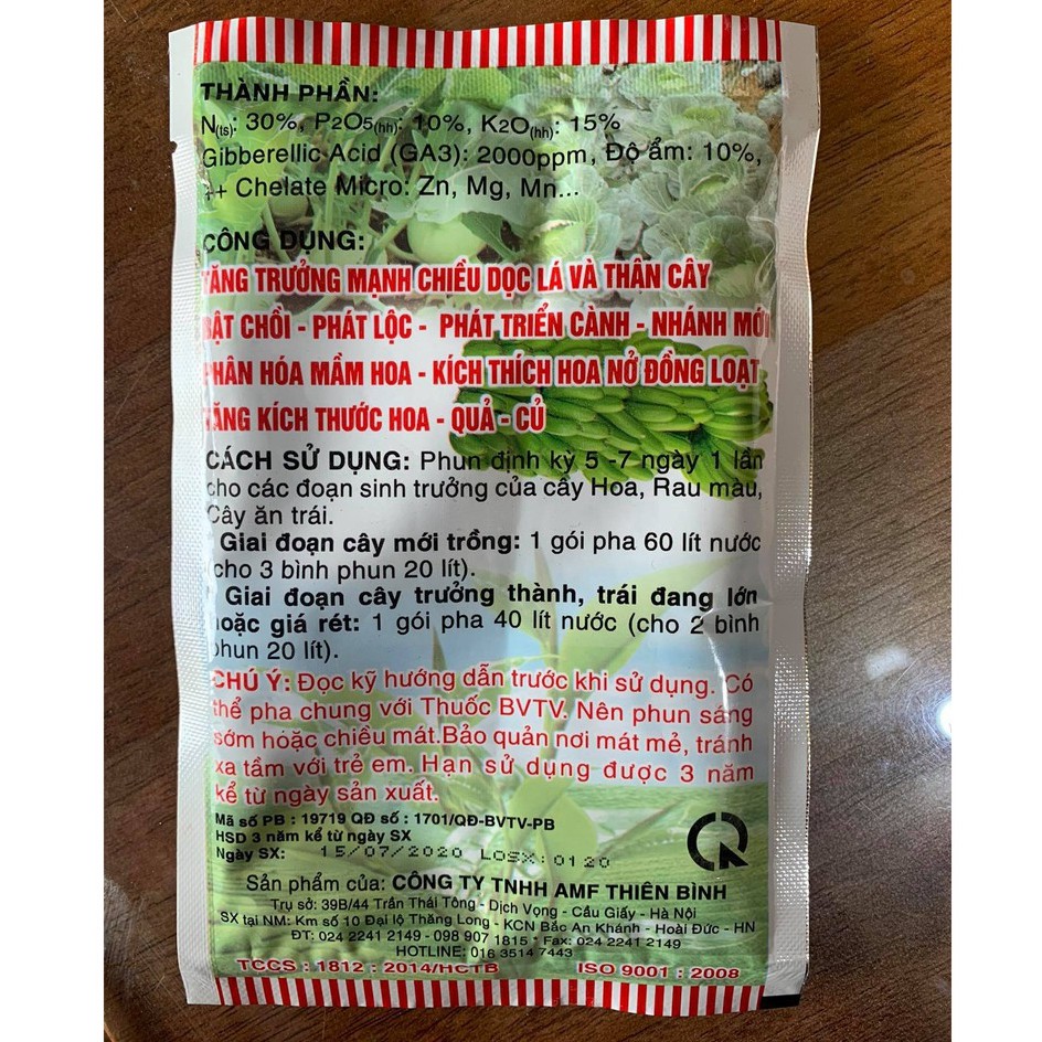 Phân Bón Lá Cao Cấp FGA3, (trọng lượng gói 50g)