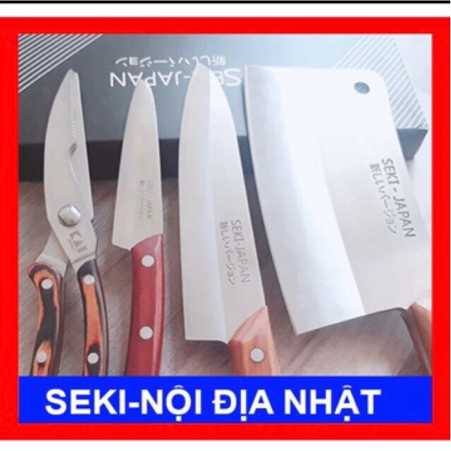 Combo 4: Dao chặt, Dao thái, Dao gọt, Kéo cắt gà, vịt Seki