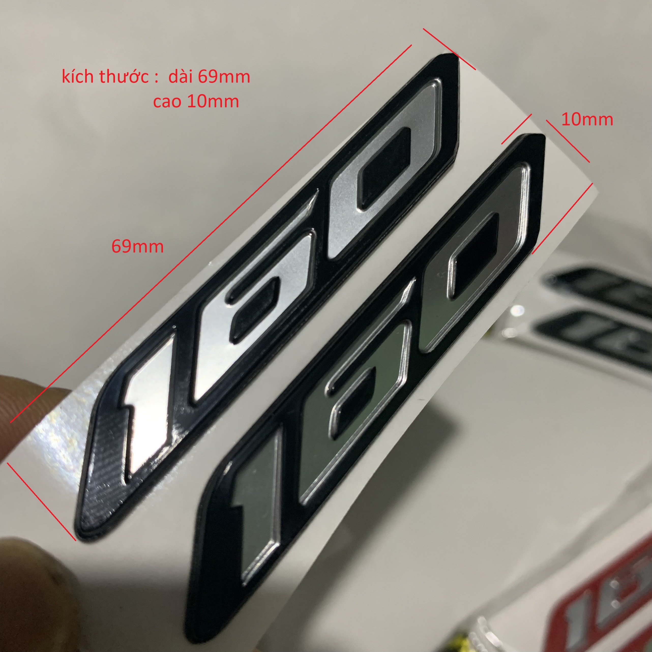 Tem số 160 nổi ABS dán xe, sản phẩm cao cấp sắc nét (giá 1 cặp)