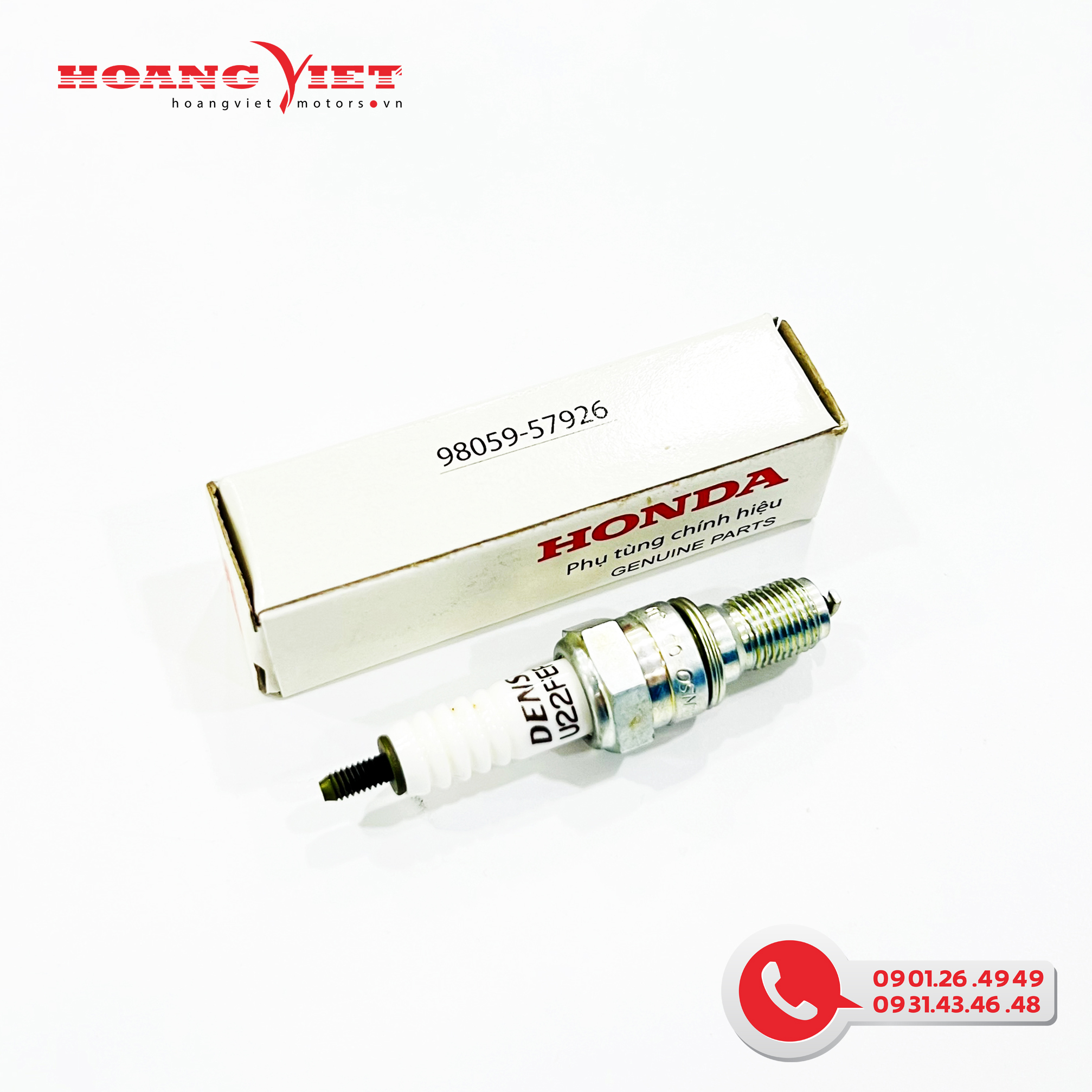 Bugi (U22FER9)(DENSO) - Honda VISION 110 ( đơi đầu ) - LEAD 110 - CLICK 110  - 9805957926