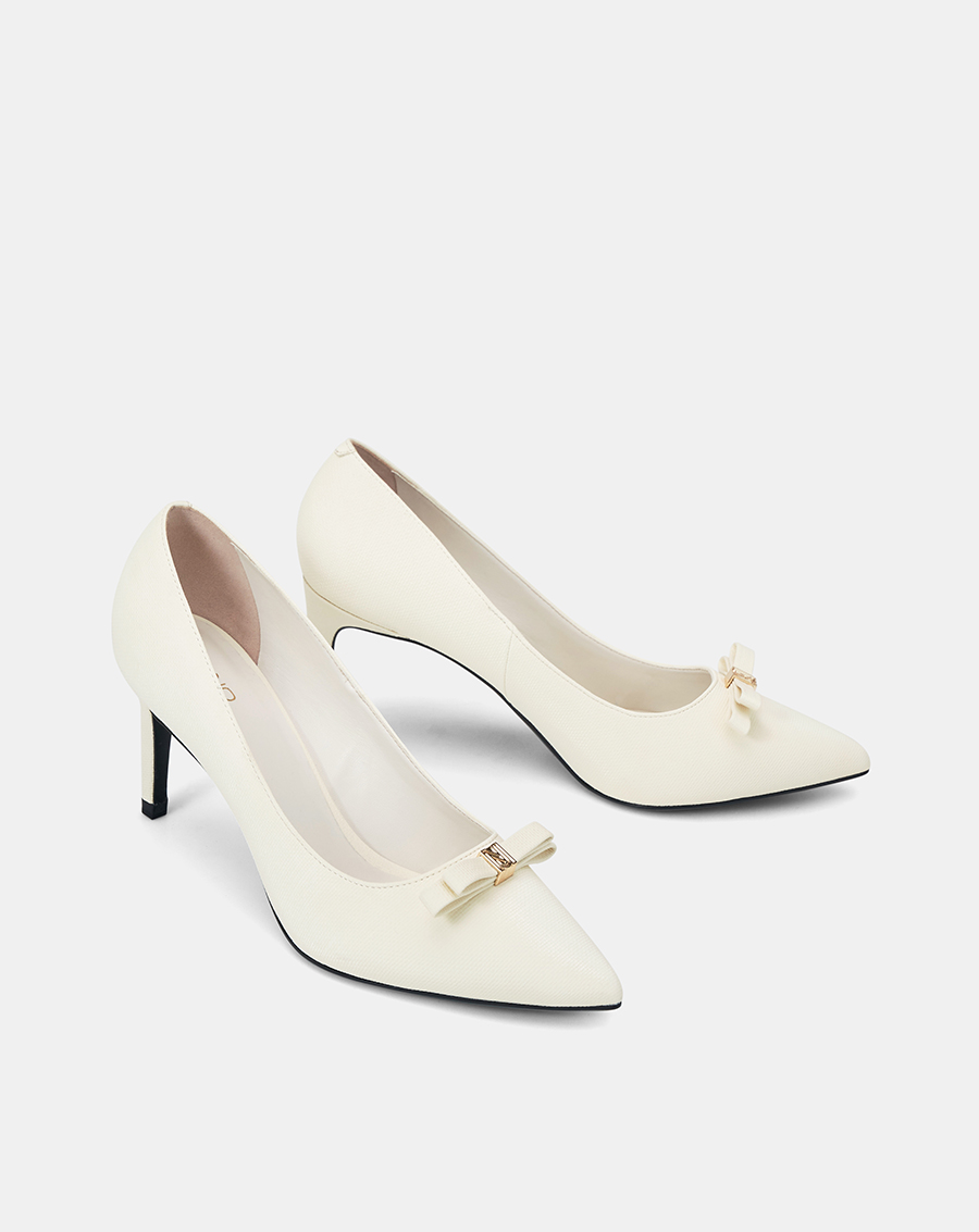 Giày cao gót nữ 7cm thời trang juno pump trang trí nơ cách điệu cg07148