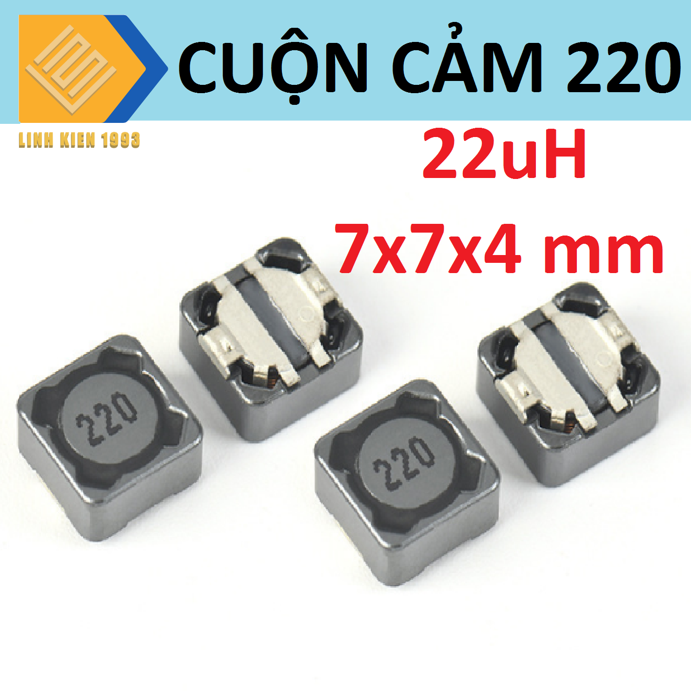 Cdrh127 cuộn cảm dán smd 220 22uh 6.3a
