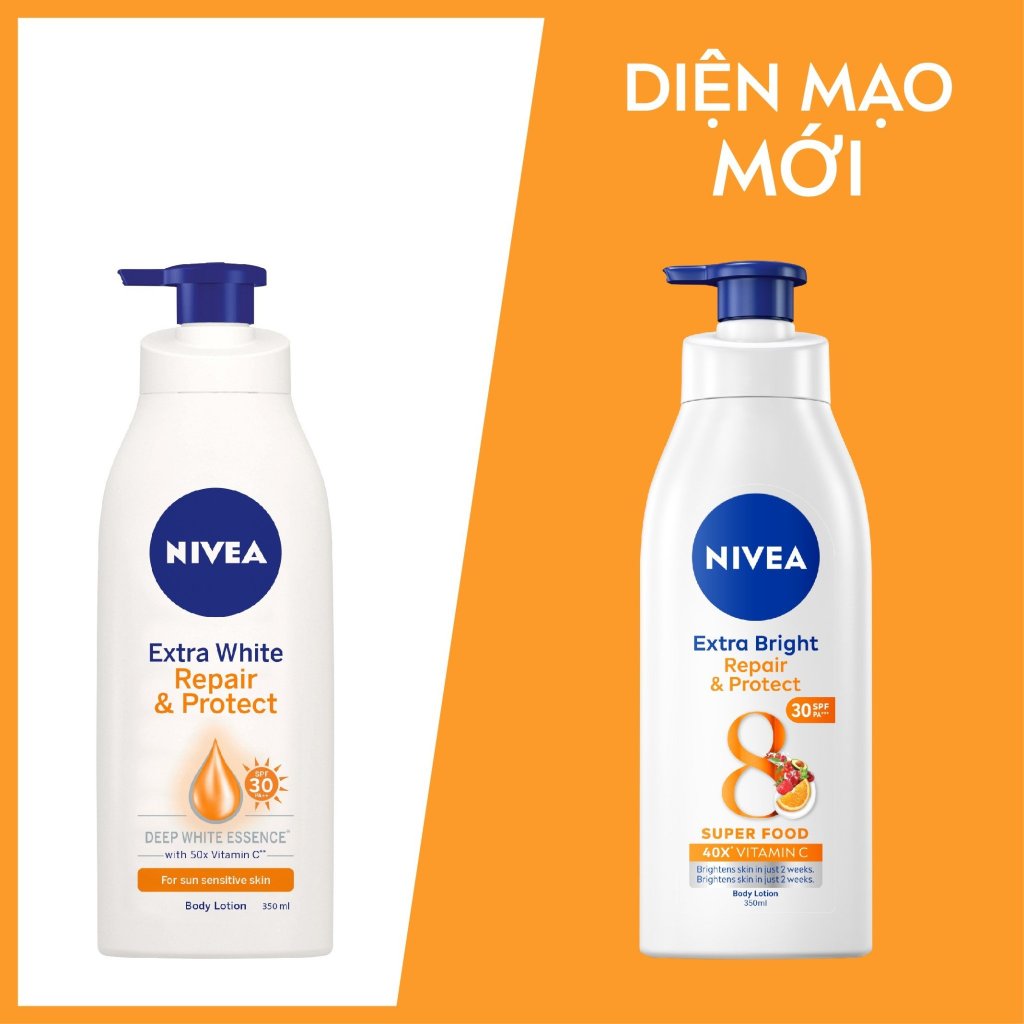 Milk can Nivea moisturizing whitening day night 350ml/400ml repair nourishing body cream can