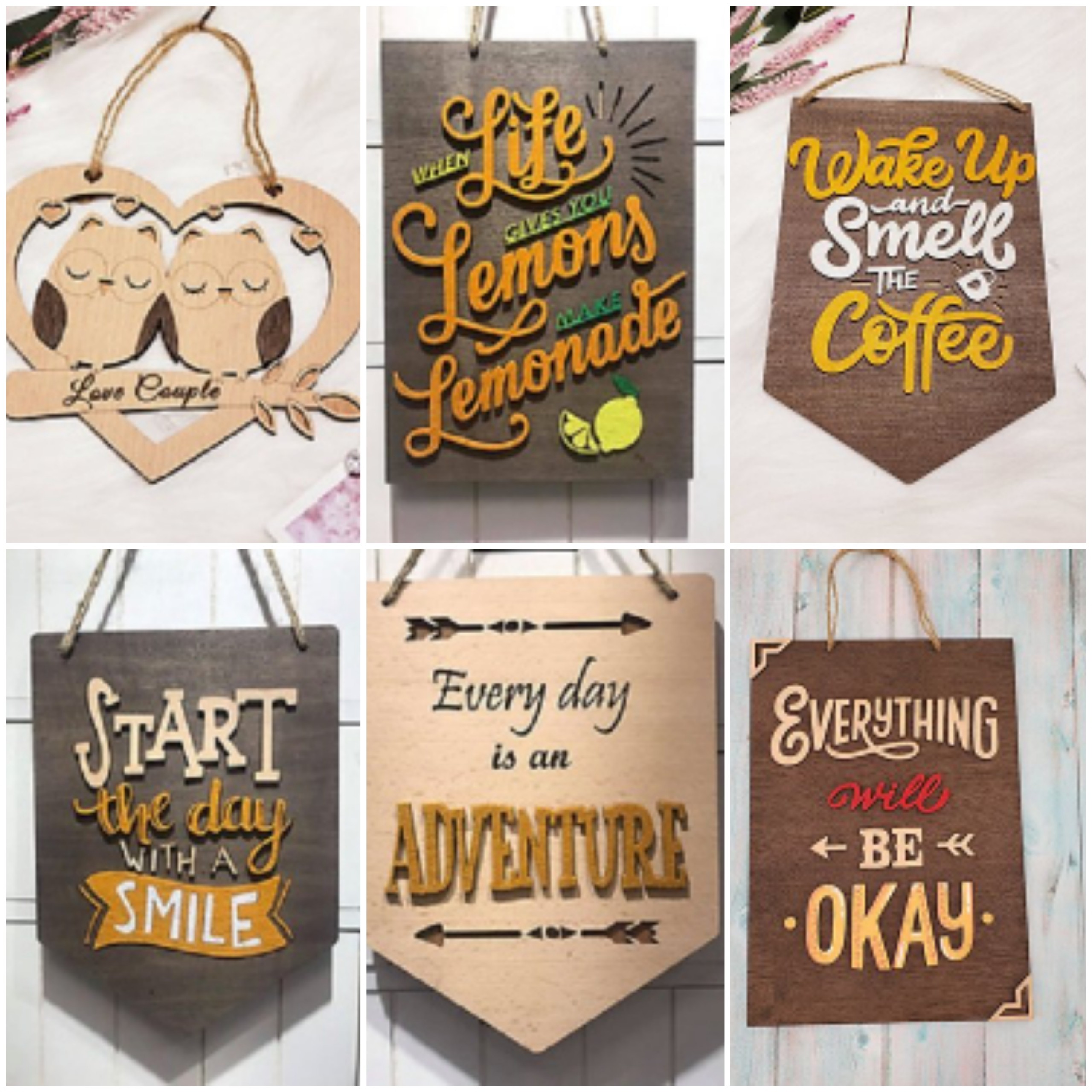 Bảng gỗ trang trí handmade 062(life lemons