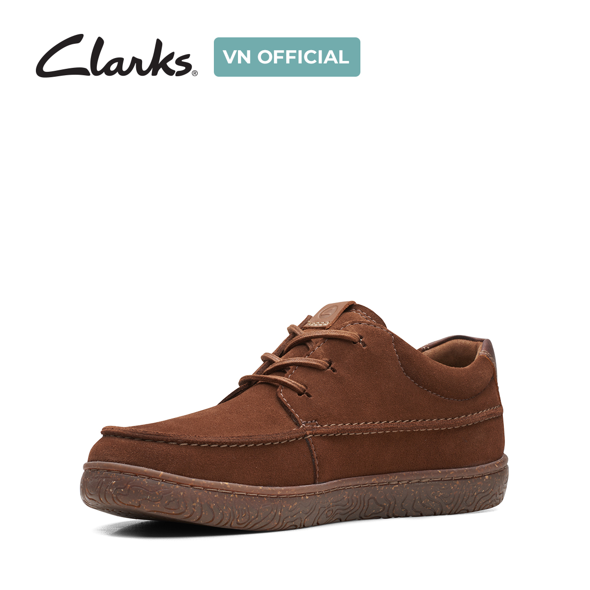 Giày Buộc Dây Da Lộn Nam Clarks - Hodson Moc