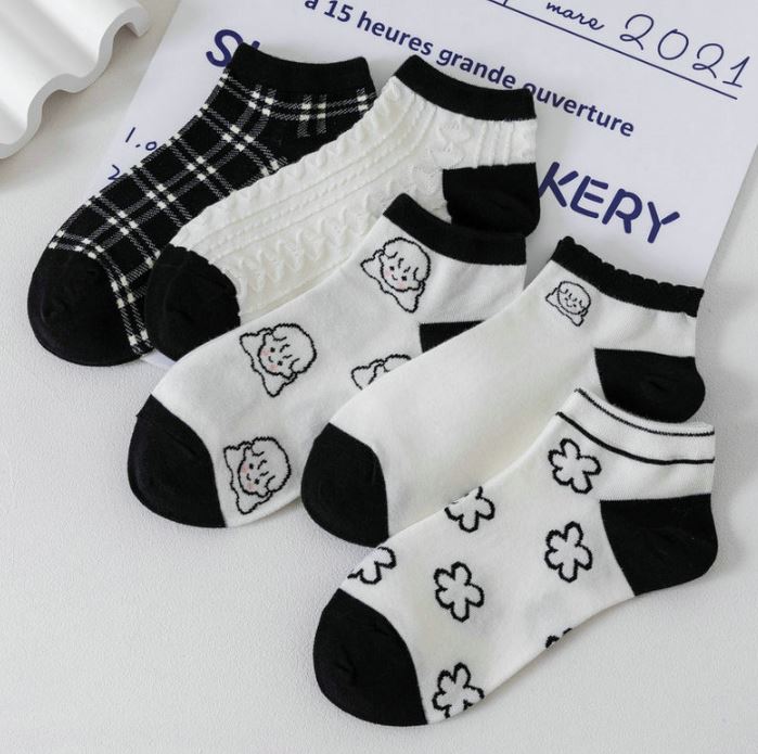 Set 10 Đôi Tất Vớ Nữ Cổ Bèo Black