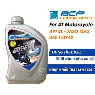Nhớt xe máy BCP Thái Lan - SUPER 1 SAE 15W40, API SL, JASO MA2 thumbnail