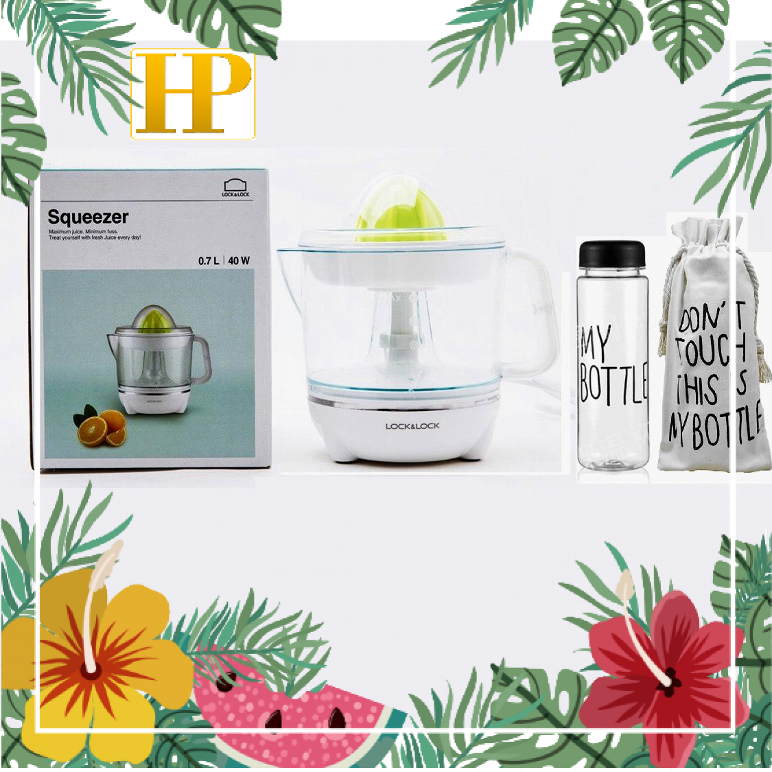 Máy Vắt Cam Lock&Lock EJJ231 (700ml) Kèm Bình Detox Thuỷ Tinh