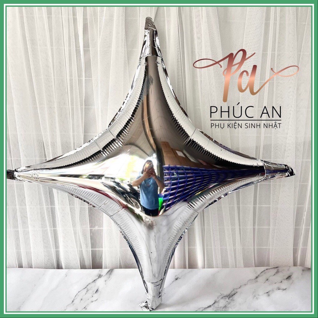 Bóng kiếng sao 4 cánh 45cm trang trí sinh nhật HPBD
