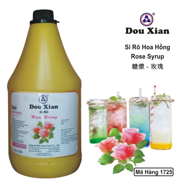 Siro Dou xian bình 2kg5 nhiều mùi - đào, dâu, vải, đường đen