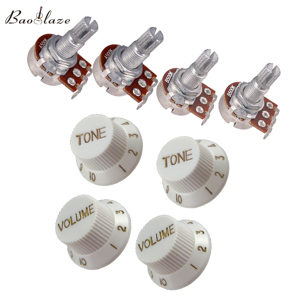 Baoblade Guitar Potentiometer A500K B500K Volume Tone Control Knob Accessories Set