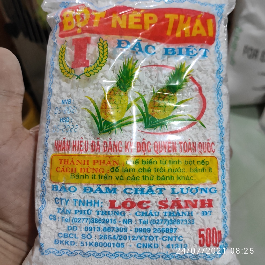 Bột nếp thái lọc sánh gói 500g (bột to, bột nhiễn)