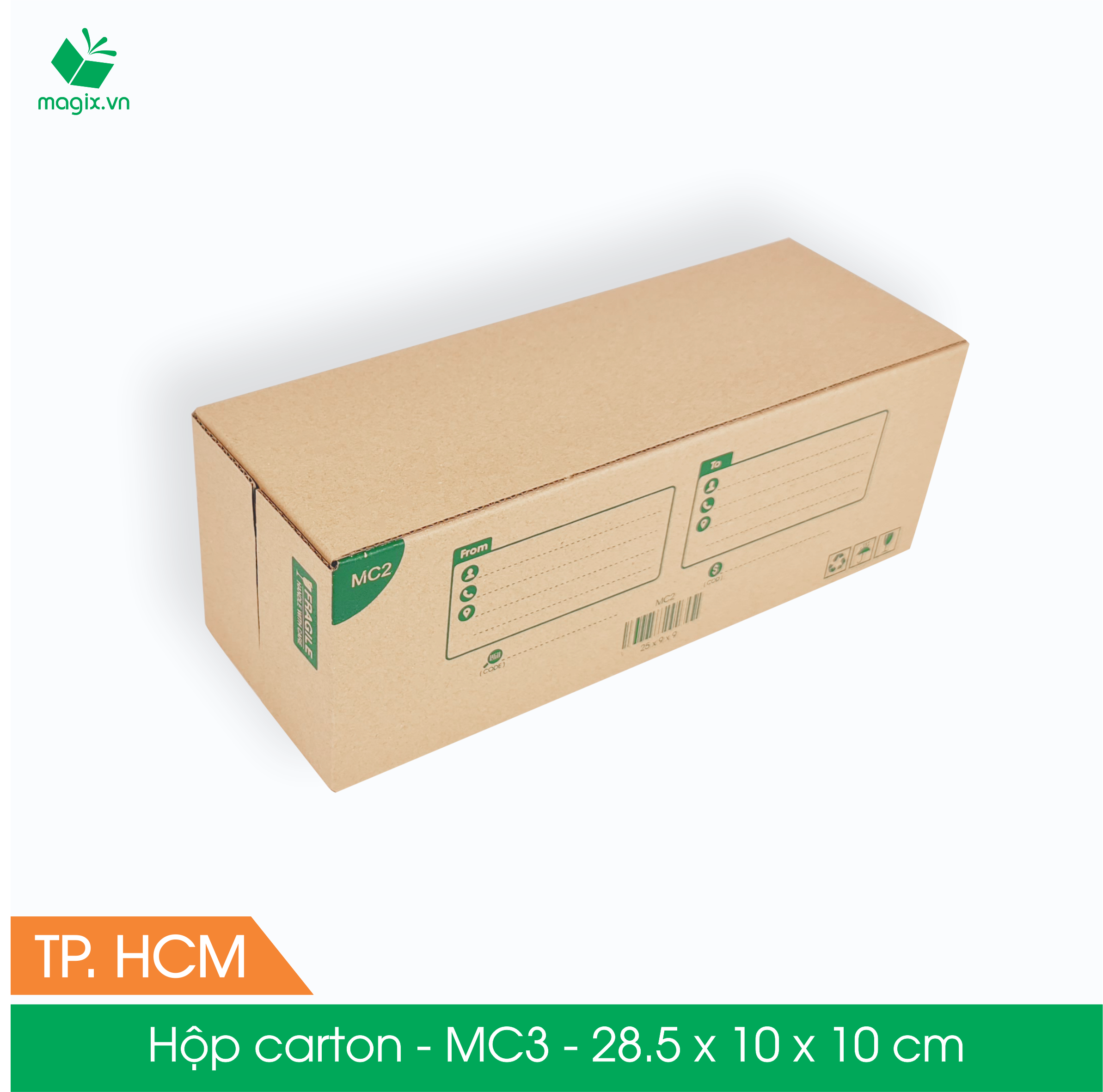 MC3 - 28.5x10x10 cm - 60 Thùng hộp carton