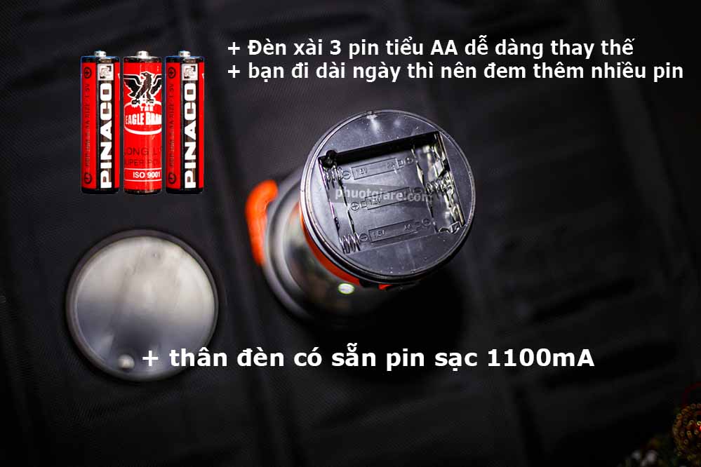 đèn LED kiểu dáng măng xông có pin sạc