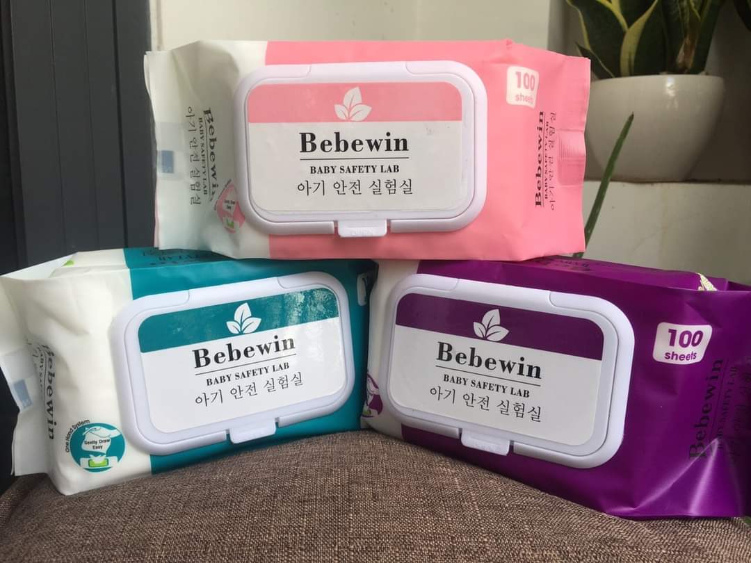 Khăn ướt không mùi Bebewin 100 tờ (to đùng)