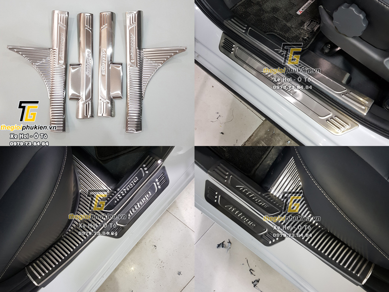 Bộ Ốp bậc cửa, Nẹp bước chân INOX Mitsubishi Attrage 2017-2021