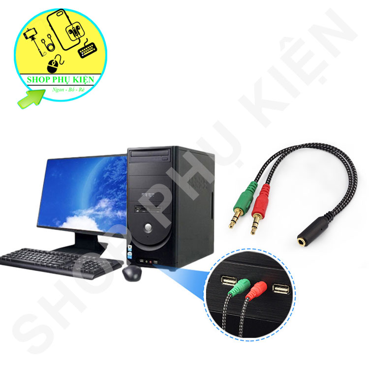 Jack Chuyển Đổi Tai Nghe 3.5 Sang Audio & Mic
