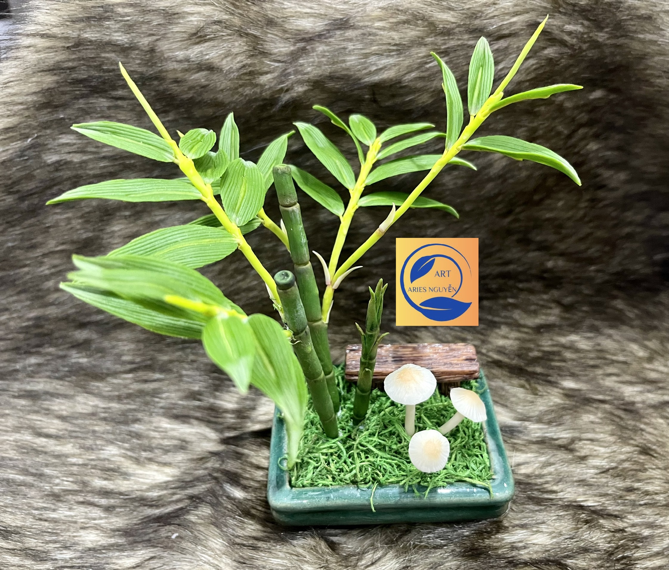 Chậu tiểu cảnh cây tre nhỏ