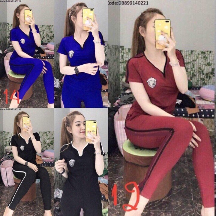 [HCM]SET BỘ THỜI TRANG CỔ TIM THÊU LOGO SIÊU DỄ THƯƠNG
