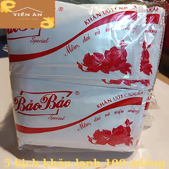 5 Bịch Khăn lạnh cao cấp Bảo Bảo 100 miếng ( loại mỏng ), 50 miếng ( loại dầy )