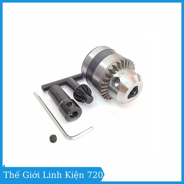 Combo đầu kẹp mũi khoan 3 chấu côn và bạc B10 lỗ 3.17mm