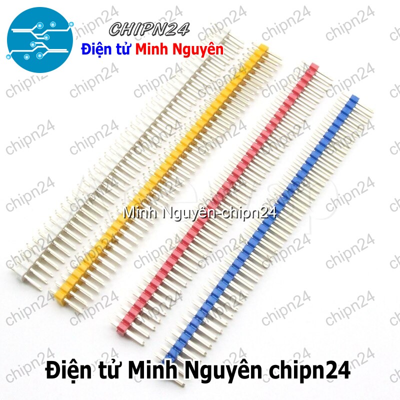 [2 cây] (H55) Header Hàng rào Đực Đôi Thẳng 2.54MM 2x40p (Đen/Đỏ/Vàng/Xanh Lá/Dương/Trắng) - [Chọn Loại] - HHH.00080