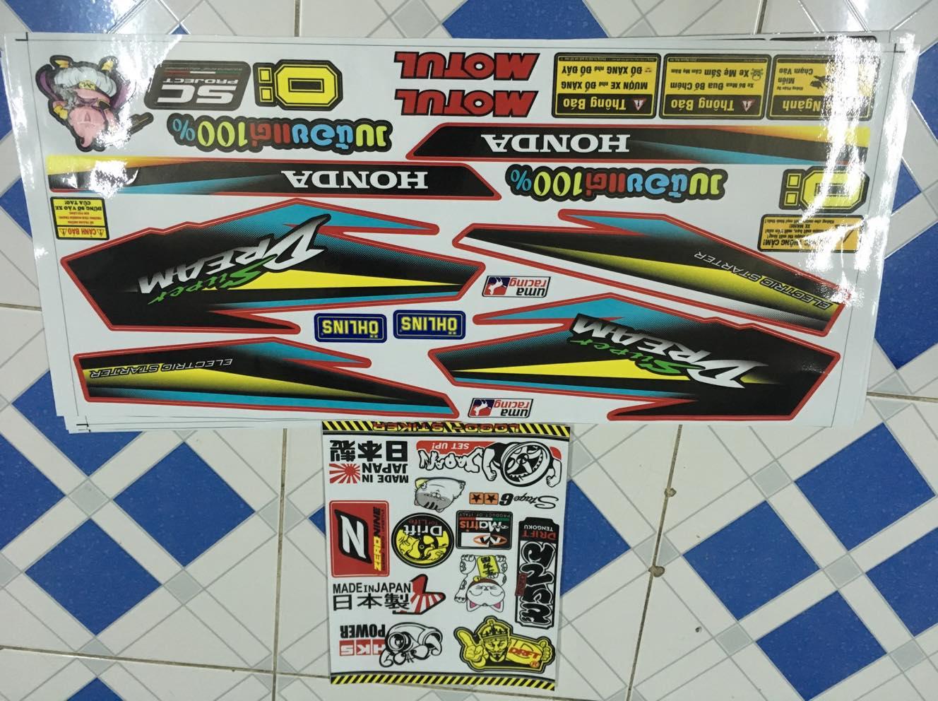 [HCM]Tem super dream vàng đen xanh tặng sét tem logo