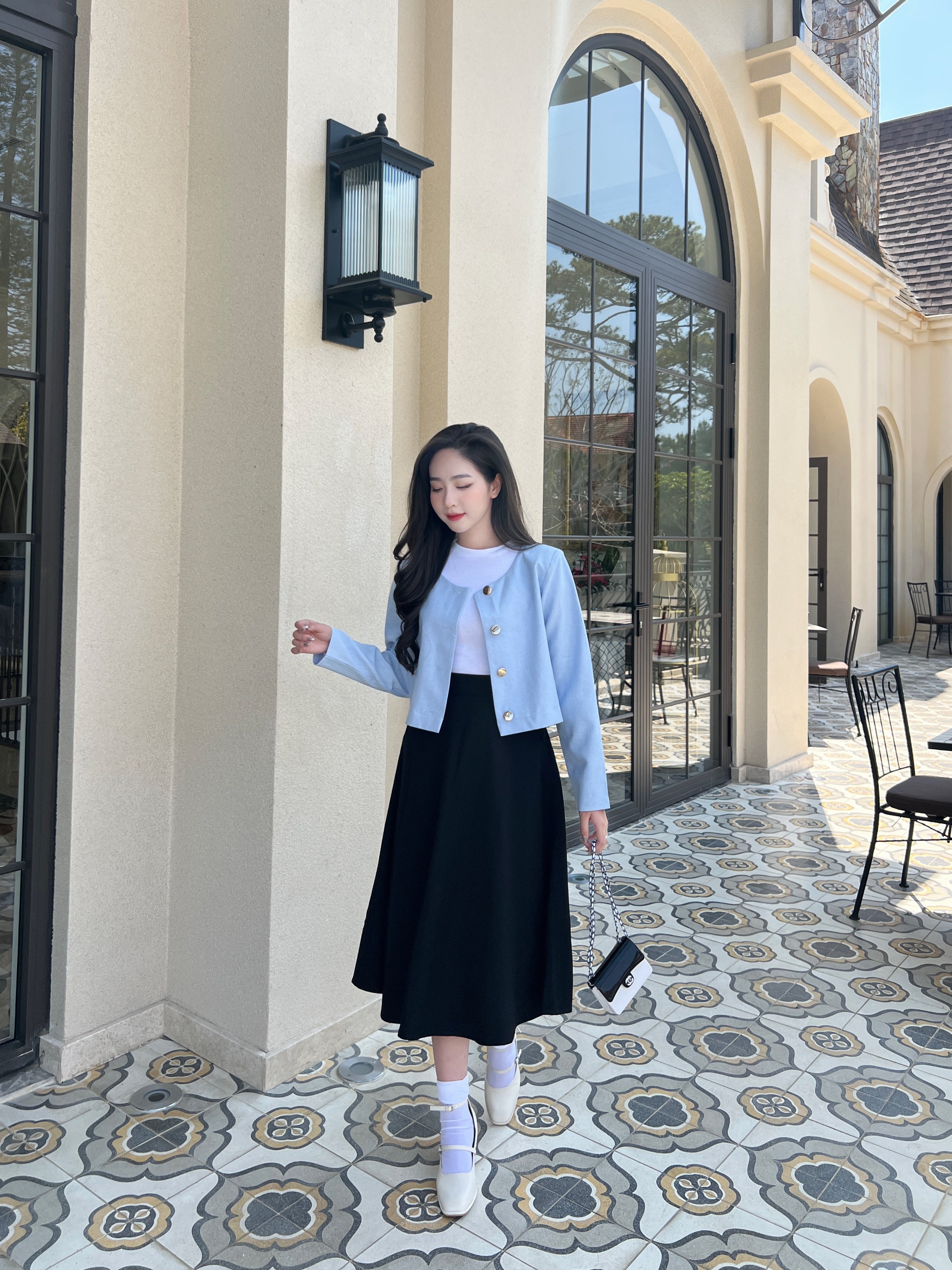 YU CHERRY | Áo blazer mặc được 2 kiểu Metal Button Mini Blazer YA445